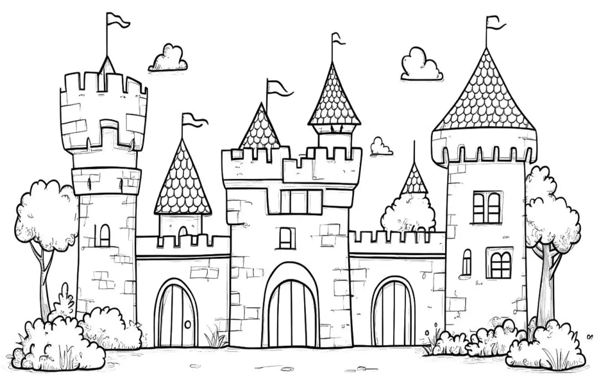 Free Coloring Pages 3 Castle Coloring Pages