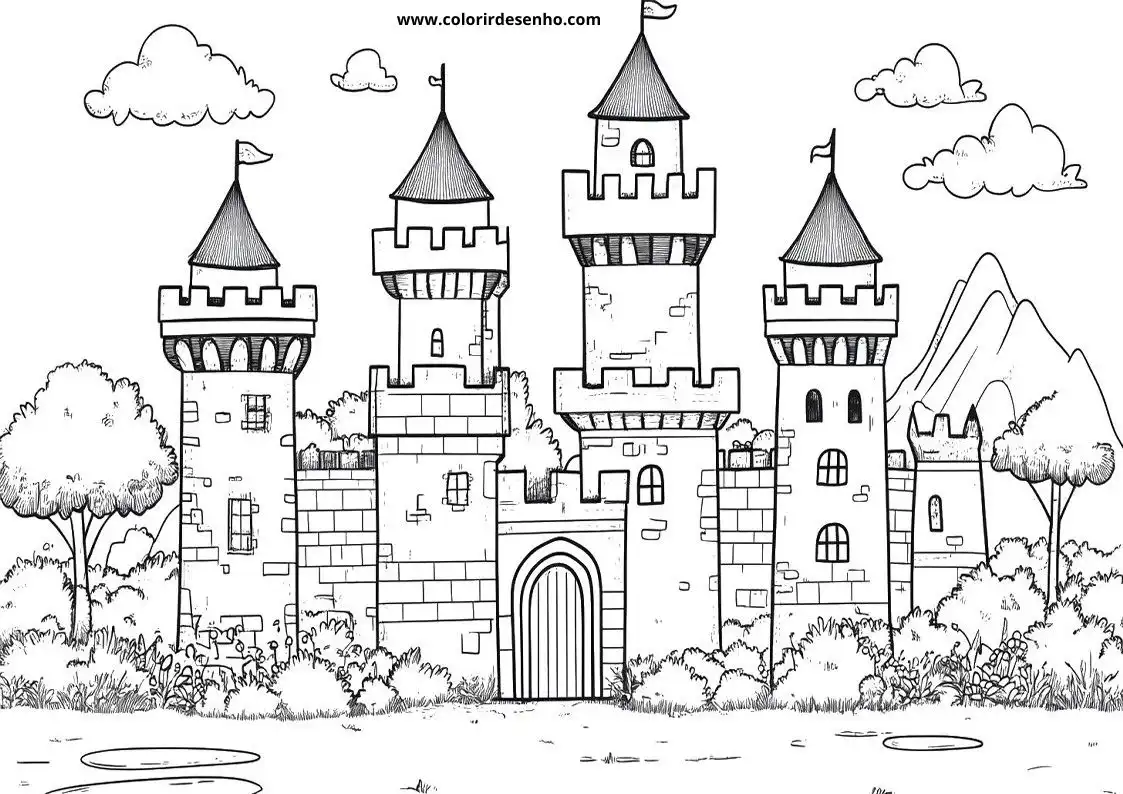 Castle Picture Coloring Pages 3