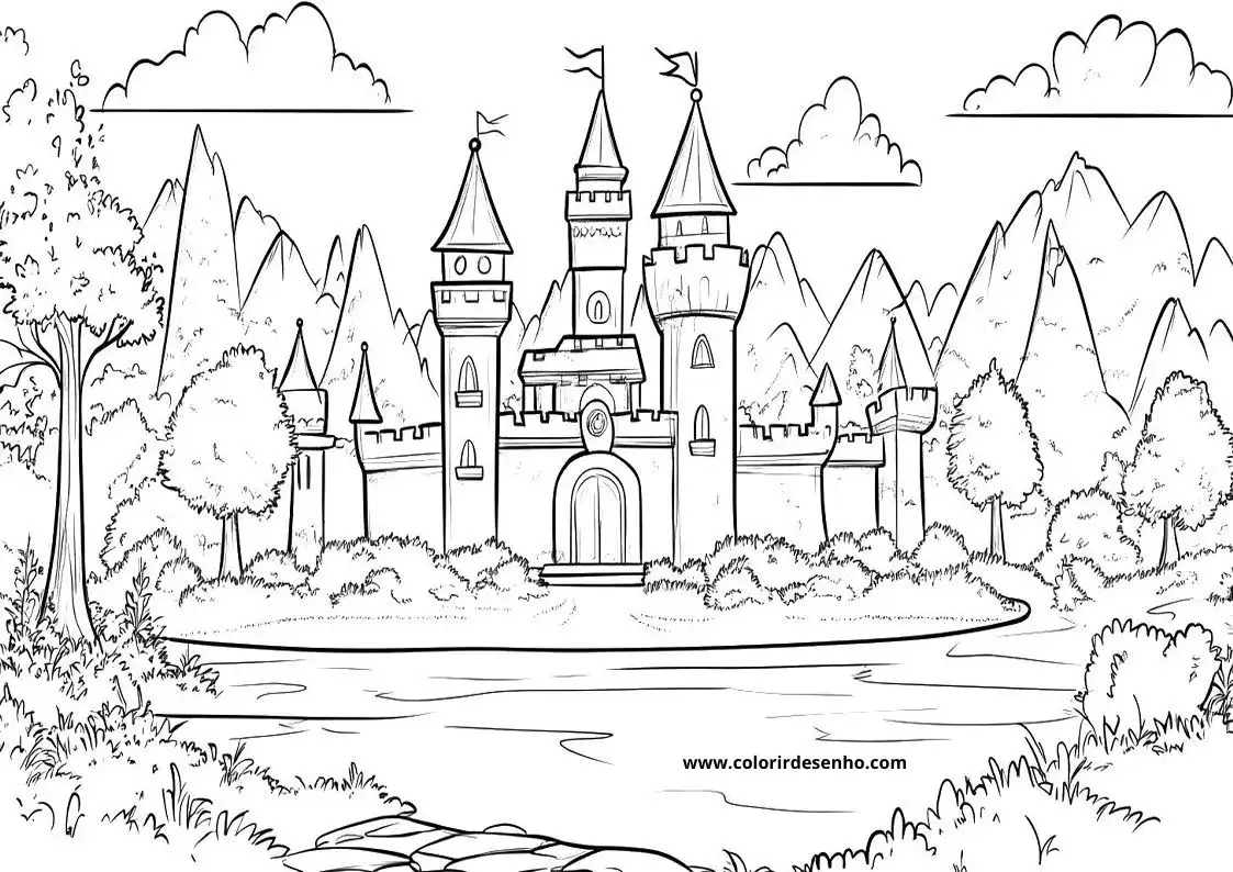 Castle Picture Coloring Pages 4