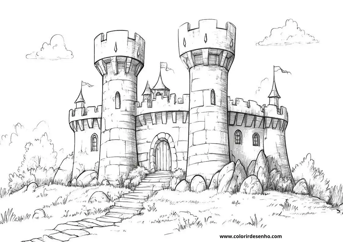 Castle Picture Coloring Pages 5