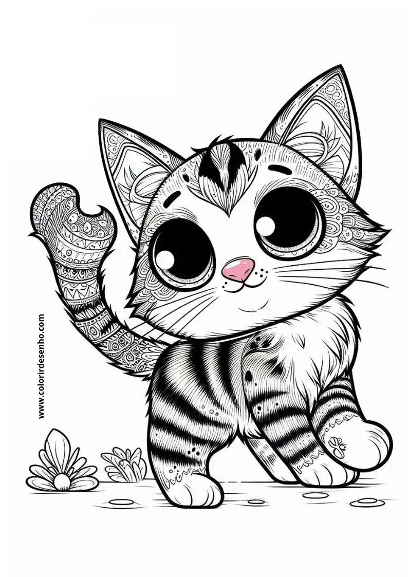 Cats and kittens Free Printable Coloring Pages 3