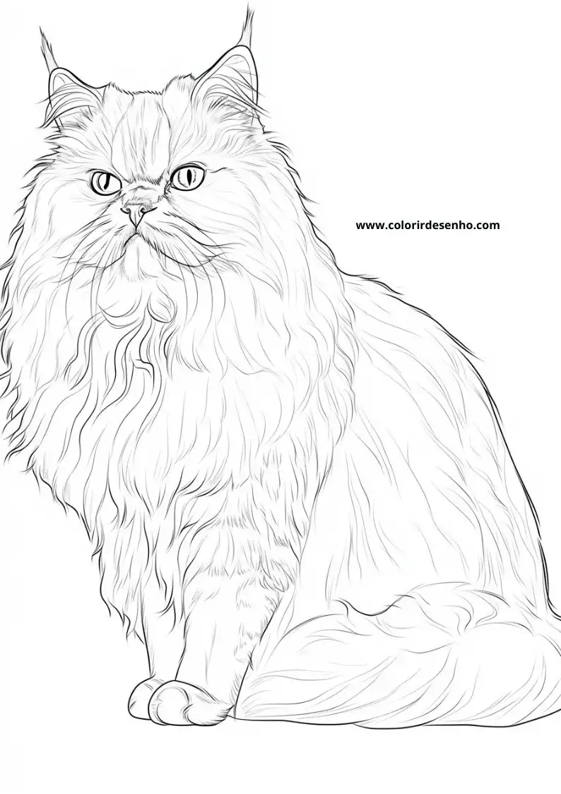 Cats and kittens Free Printable Coloring Pages 7