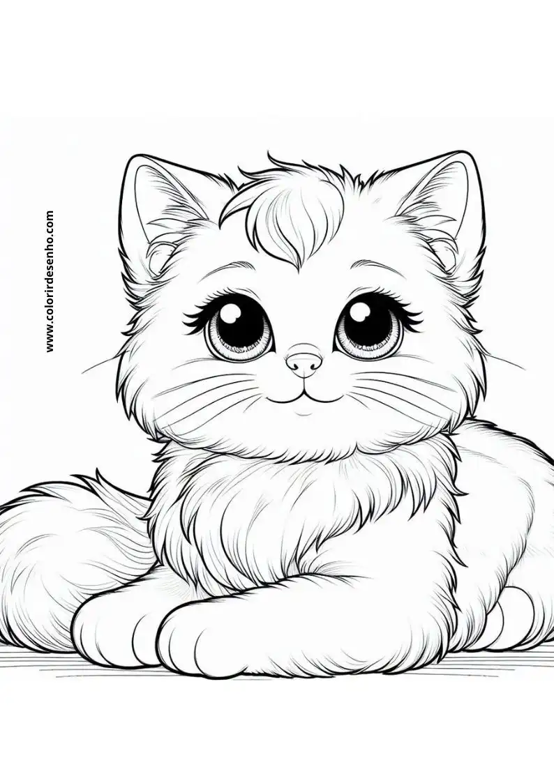 Cats and kittens Picture Coloring Pages 10