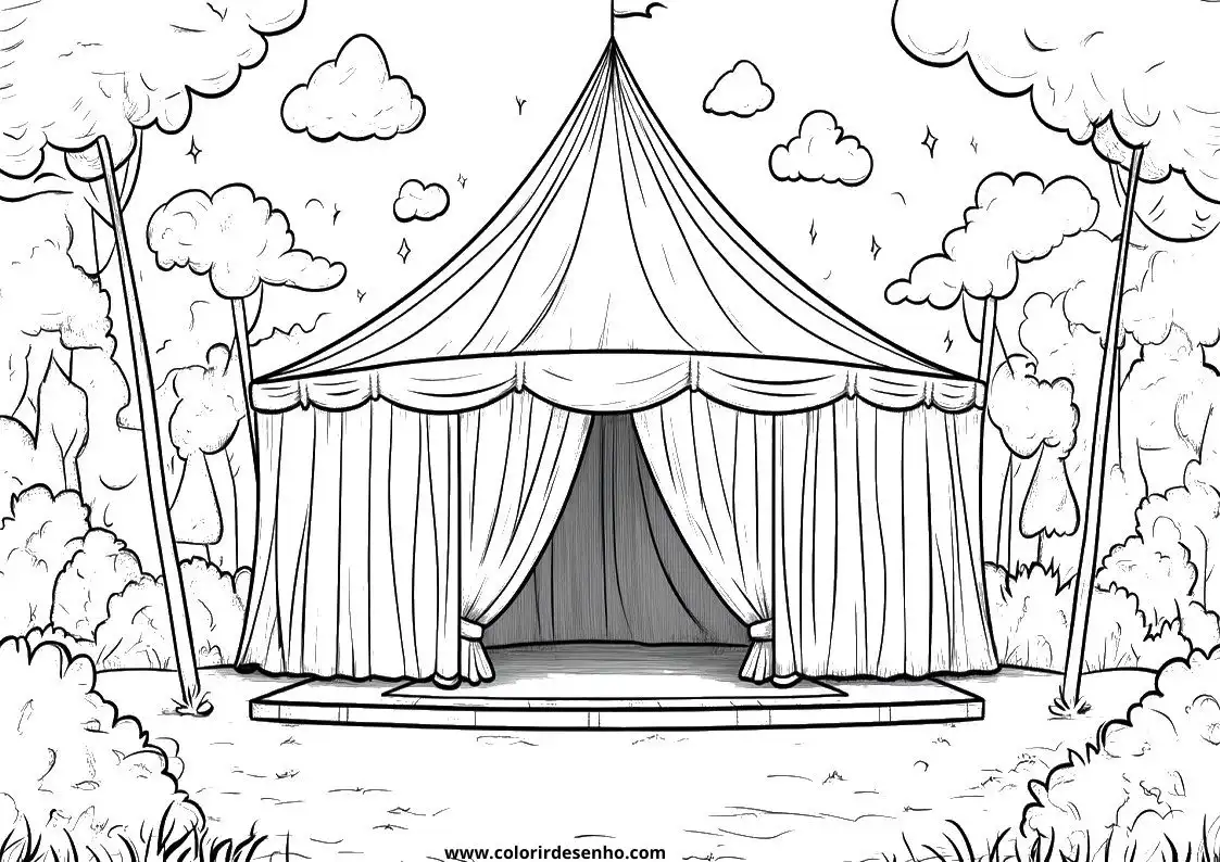 Circus Free Printable Coloring Pages 1