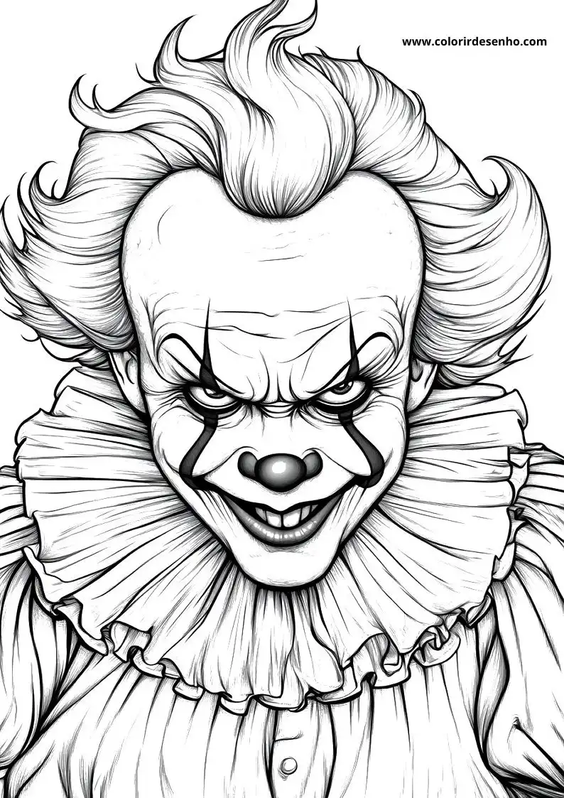 Clown Coloring Page Outline 174