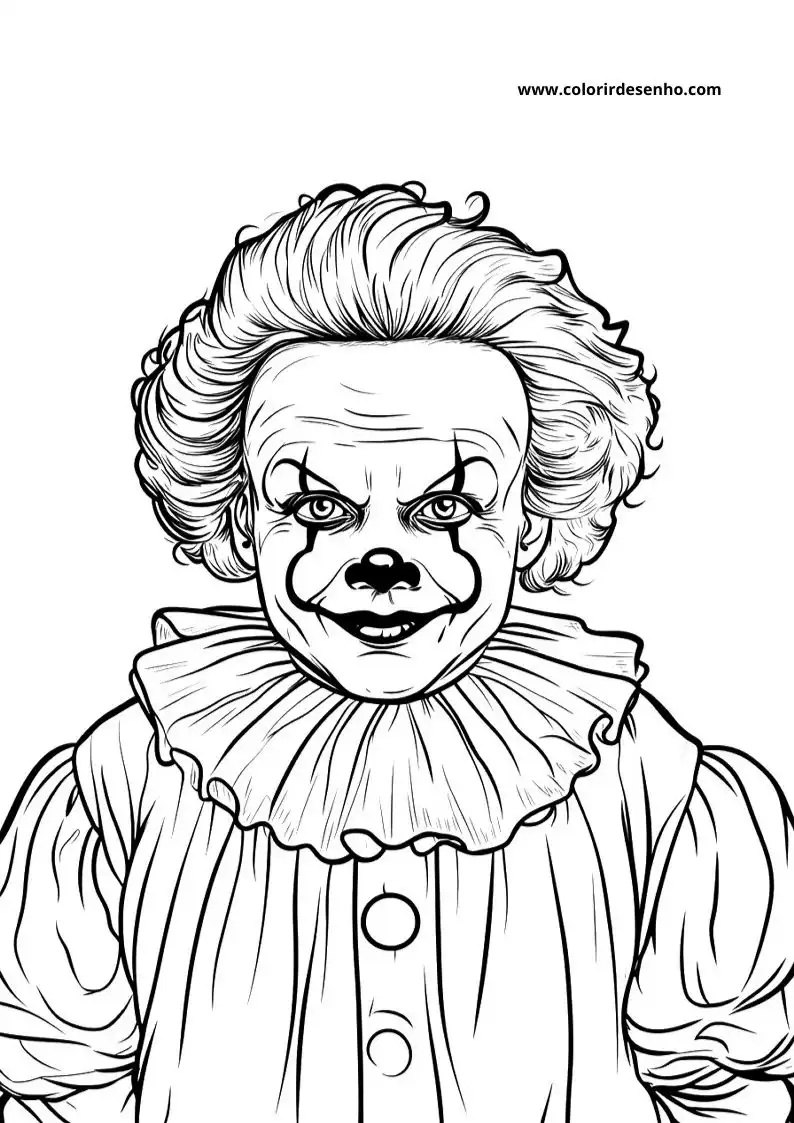 Clown Coloring Page Outline 178
