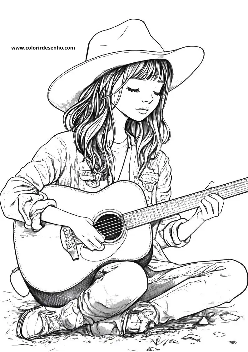 Country Music Coloring Pages 7