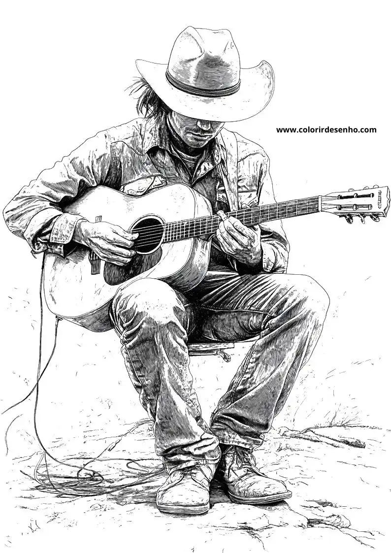 Country Music Coloring Pages For Kids And Adults 9