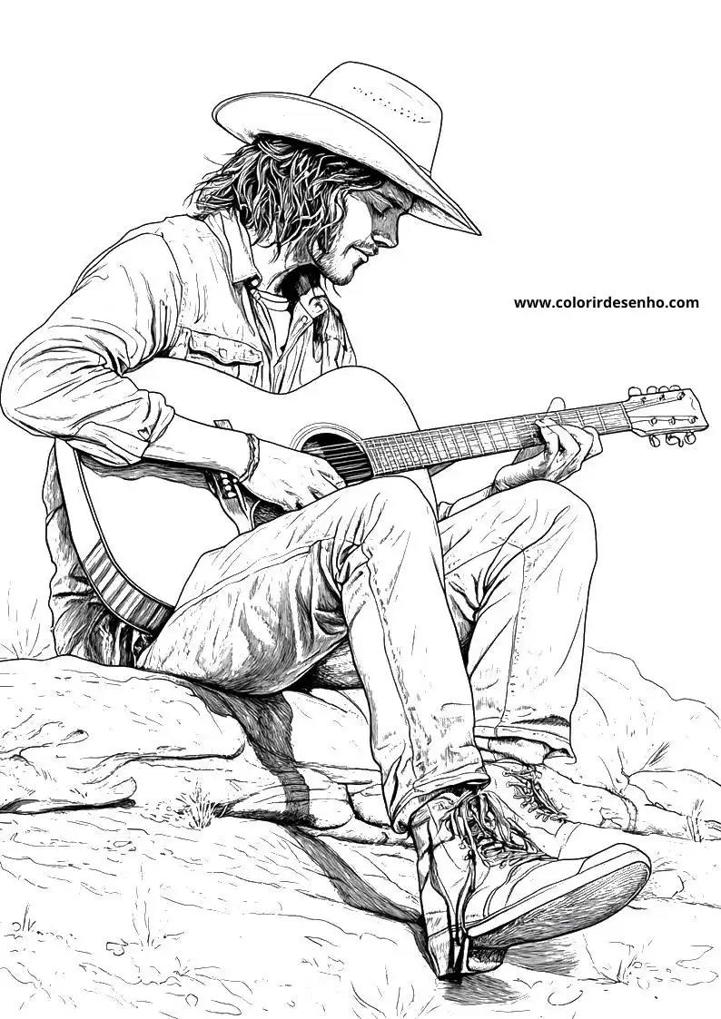 Country Music Coloring Sheet 1