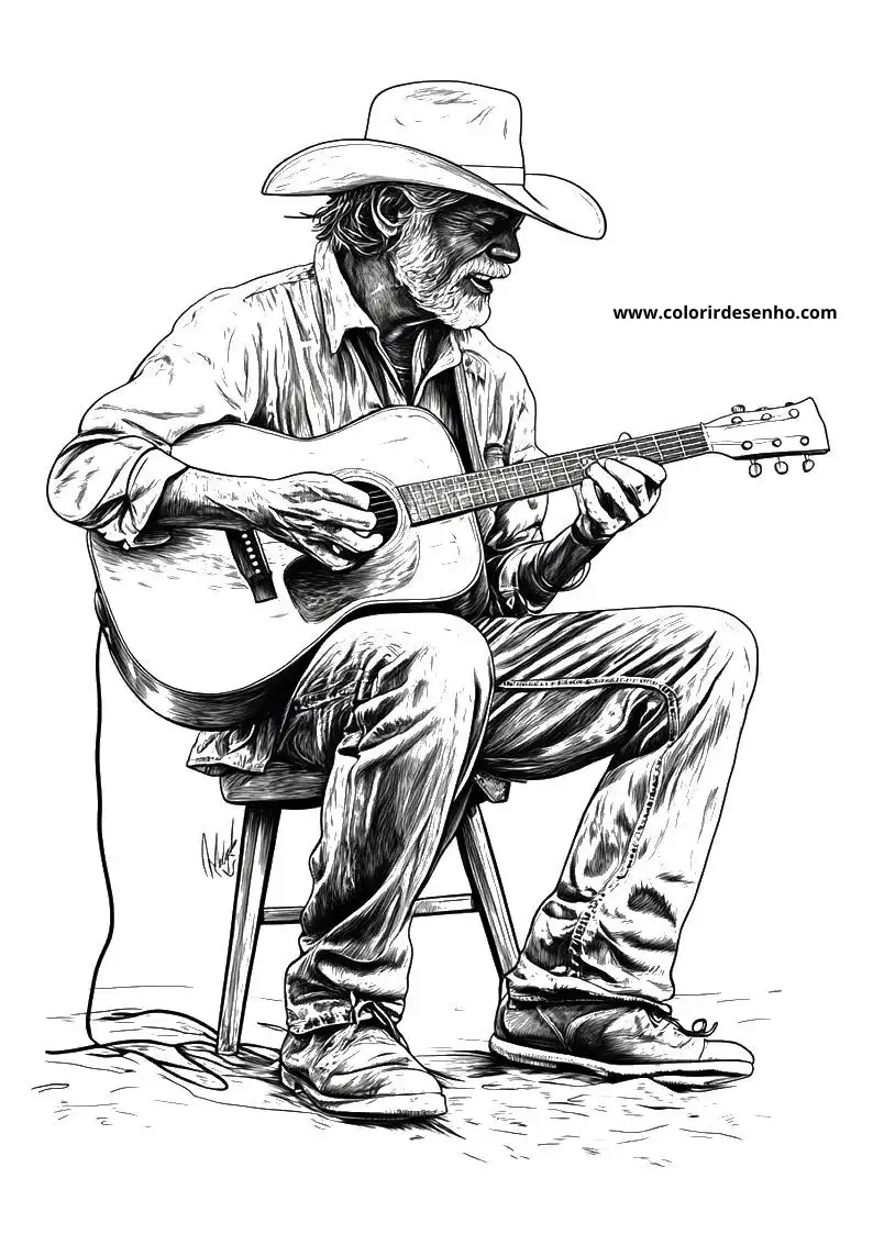 Country Music Coloring Sheet 3