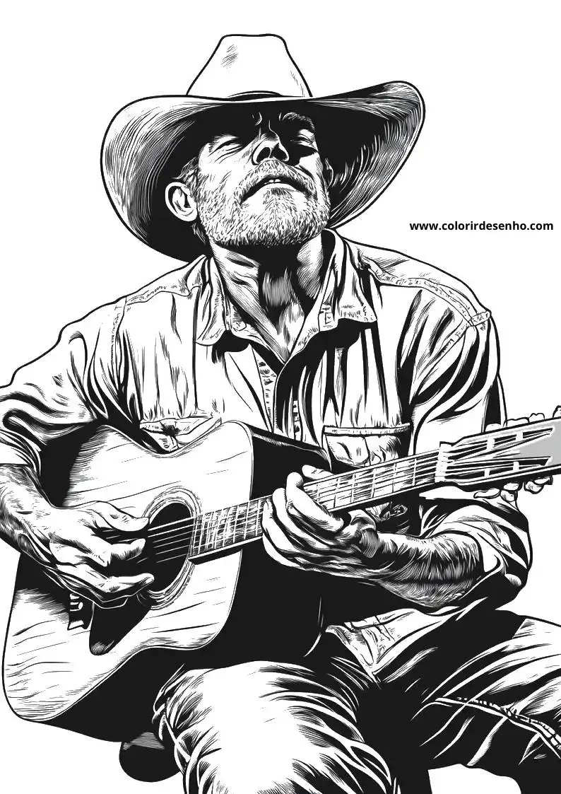Country Music Coloring Sheet 5