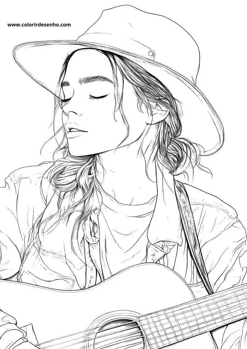 Country Music Drawing For Kids To Color 2
