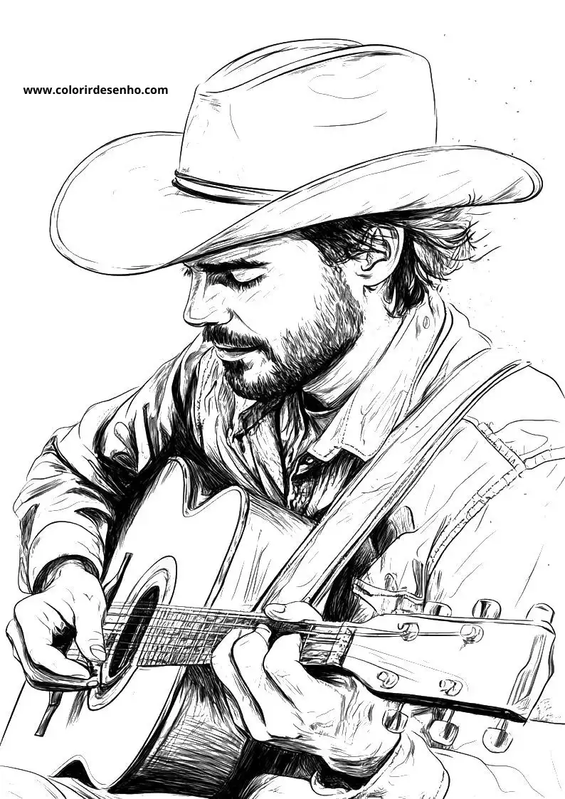 Country Music Drawing For Kids To Color 4