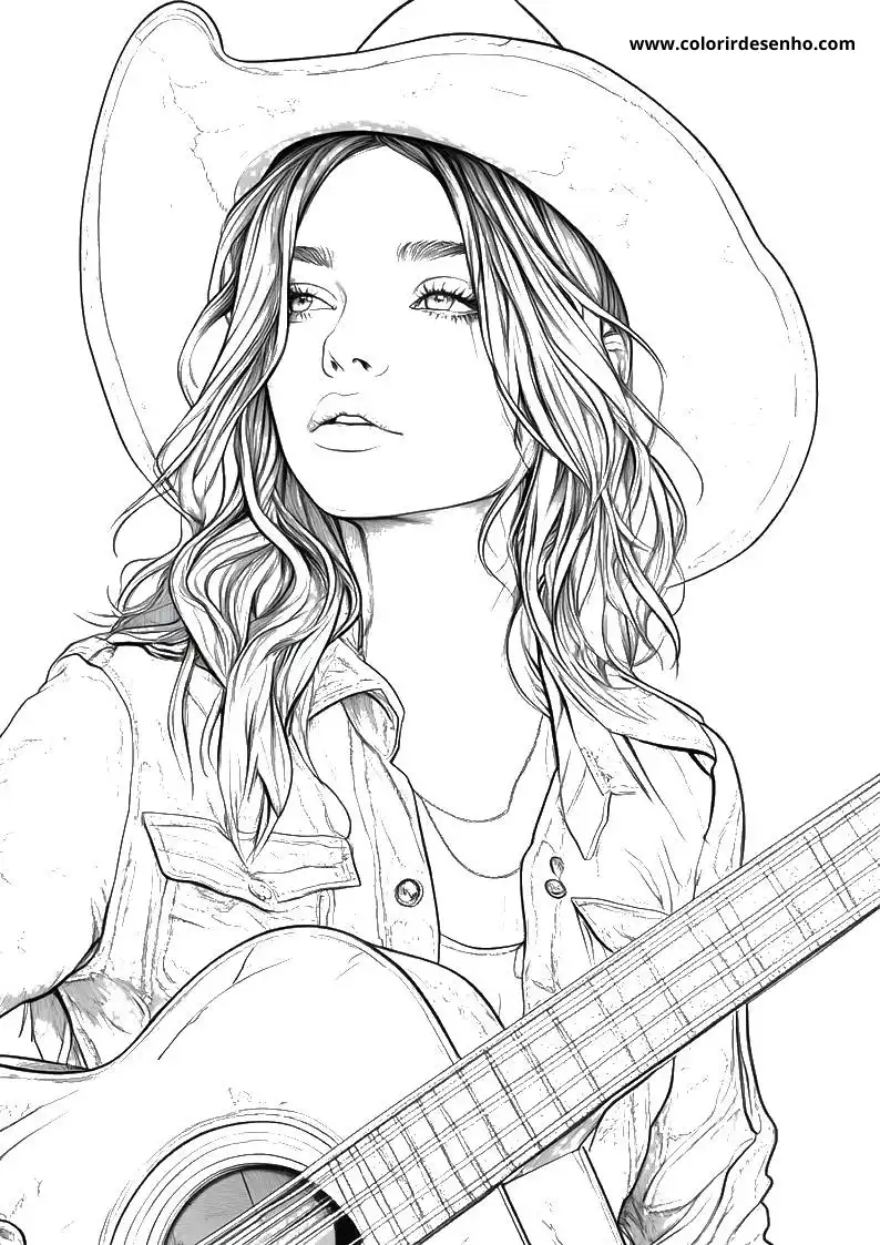 Country Music Drawing For Kids To Color 7