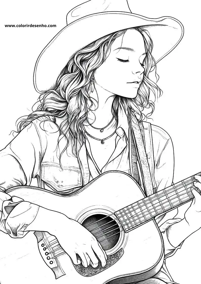 Country Music Drawing For Kids To Color 8