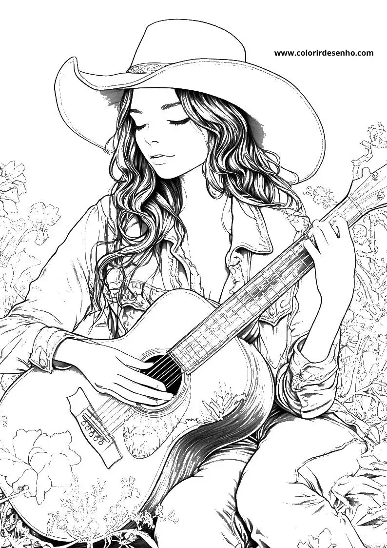 Country Music Drawing For Kids To Color 9