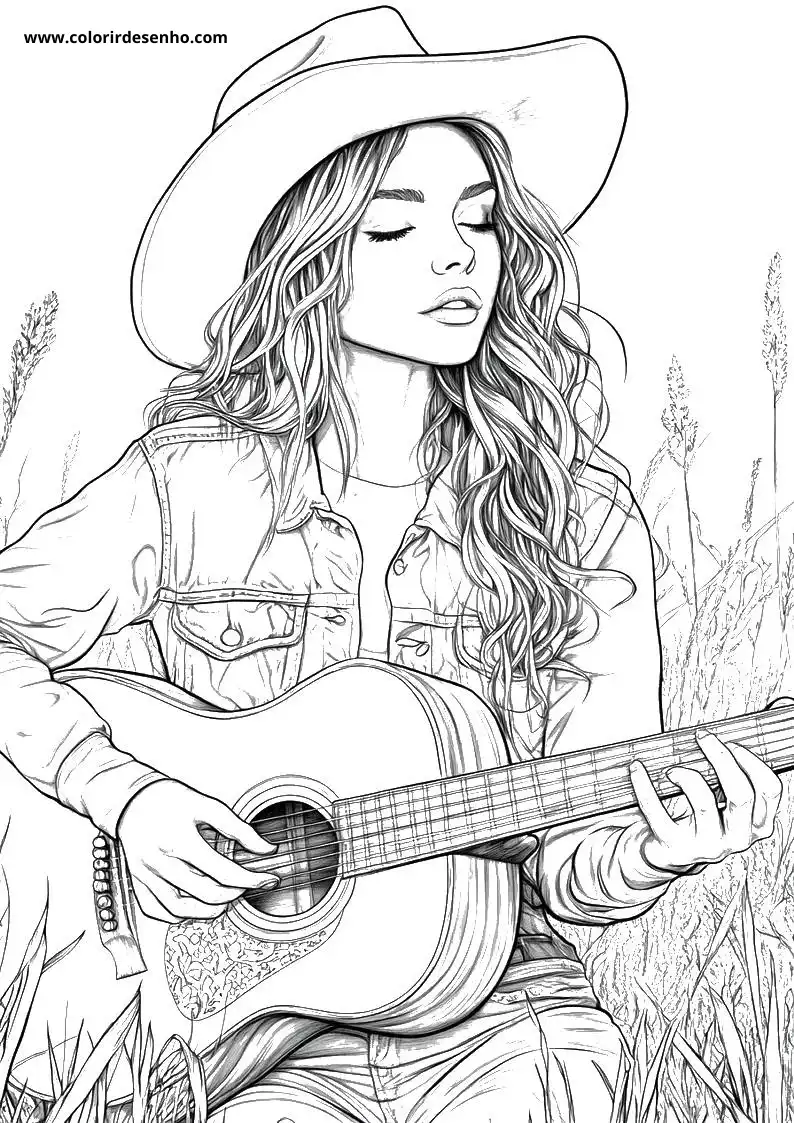 Country Music Picture Coloring Pages 7