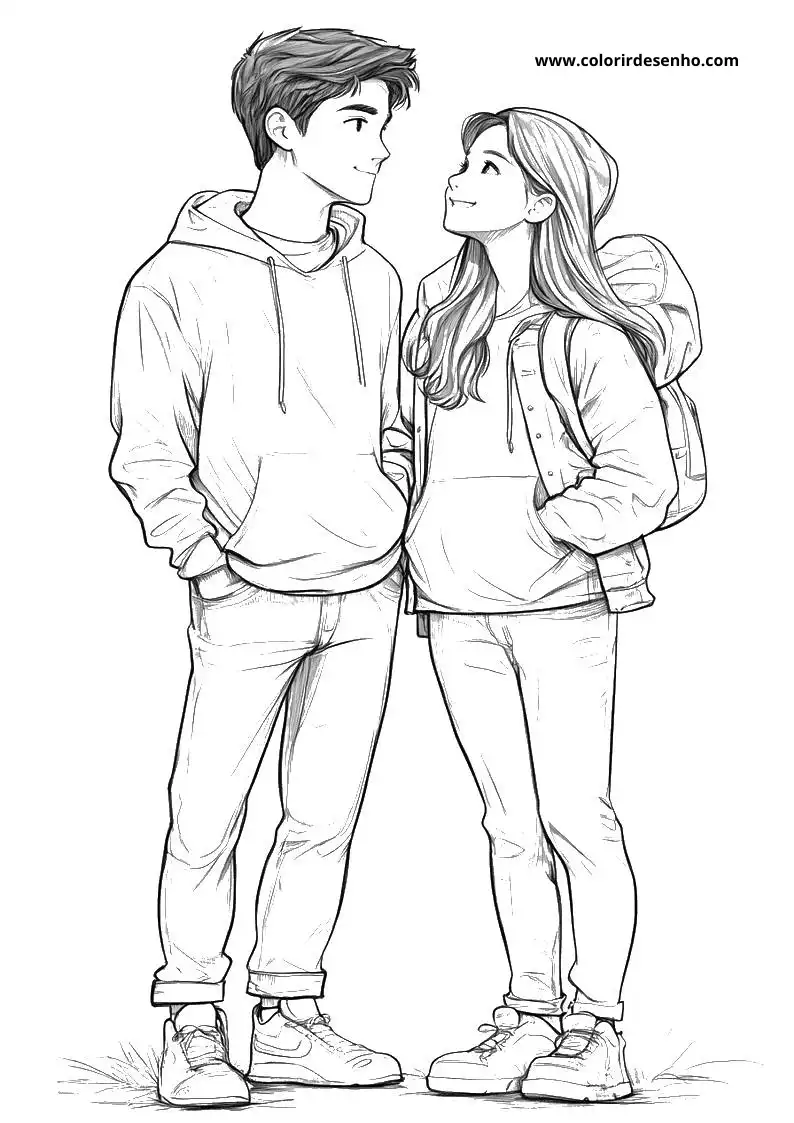 Couples Drawing For Kids To Color 1