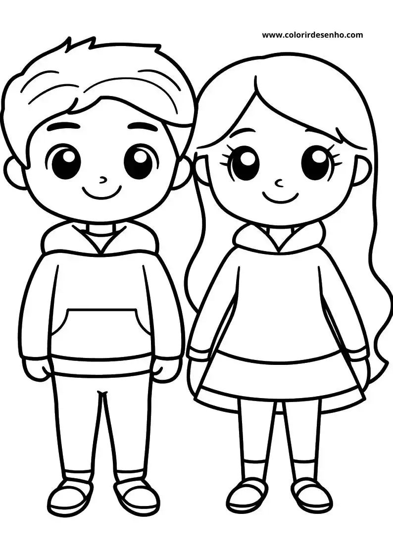 Couples Drawing For Kids To Color 3
