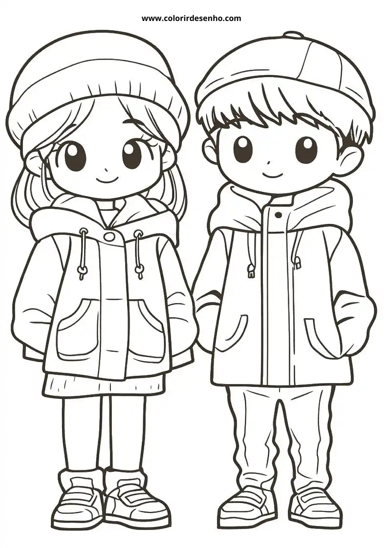 Couples Drawing For Kids To Color 4