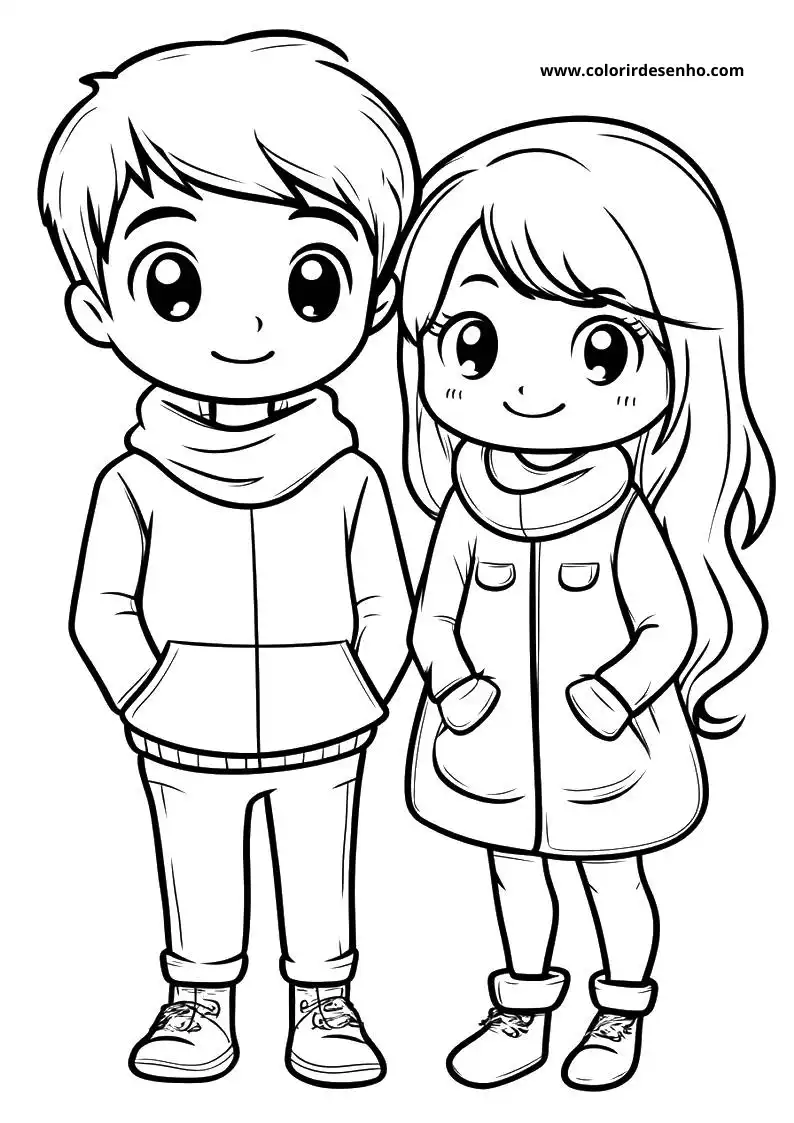 Couples Drawing For Kids To Color 5