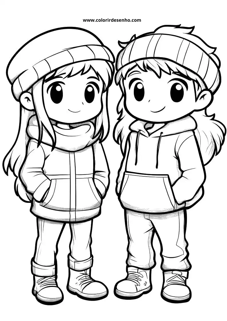 Couples Drawing For Kids To Color 6