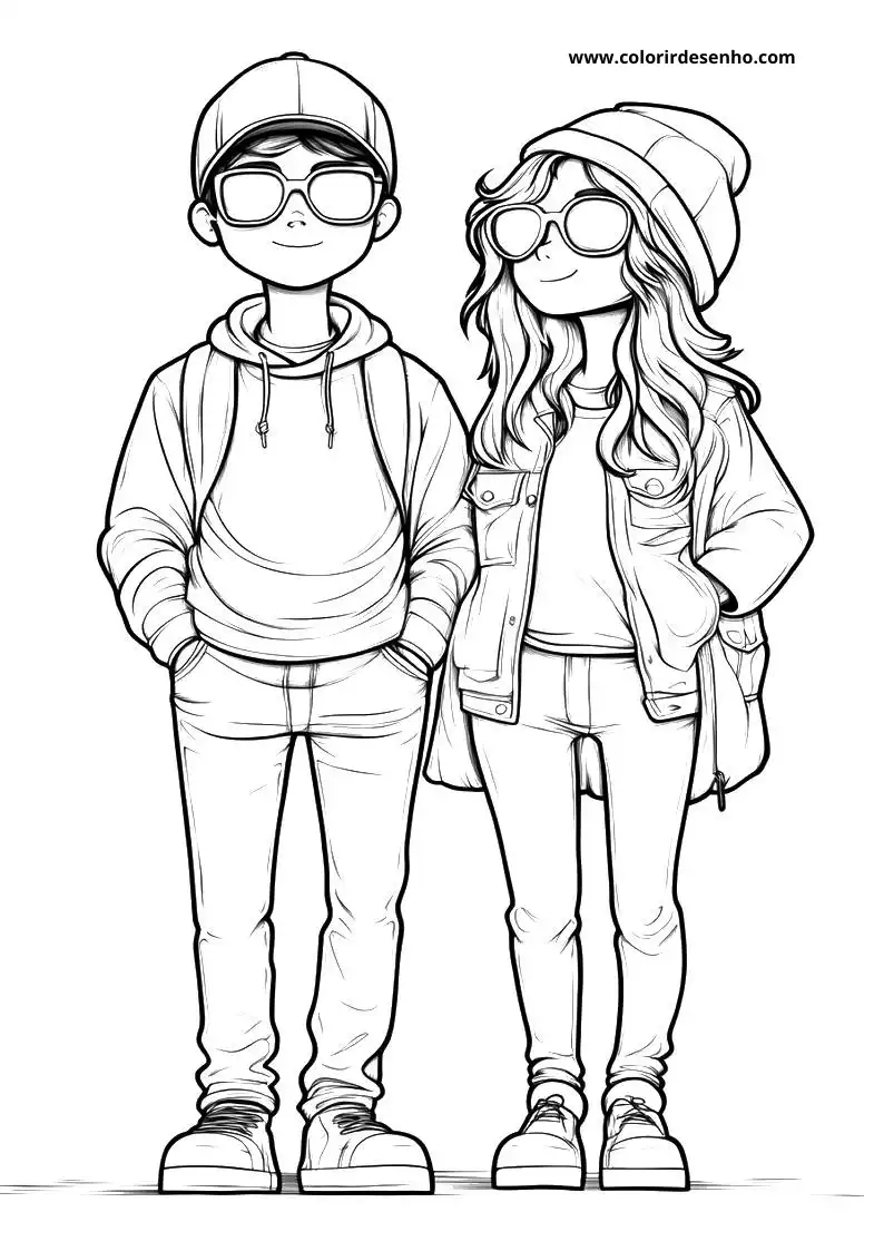 Couples Drawing For Kids To Color 7