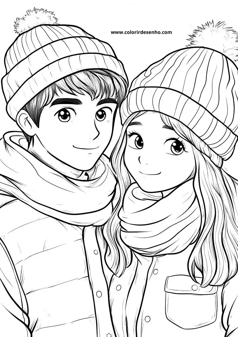 Couples Drawing For Kids To Color 8
