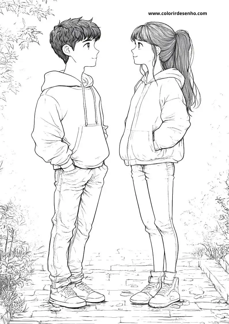 Couples Drawing For Kids To Color 9