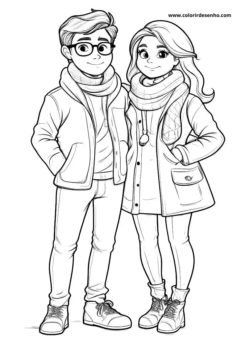 Couples Picture Coloring Pages 7