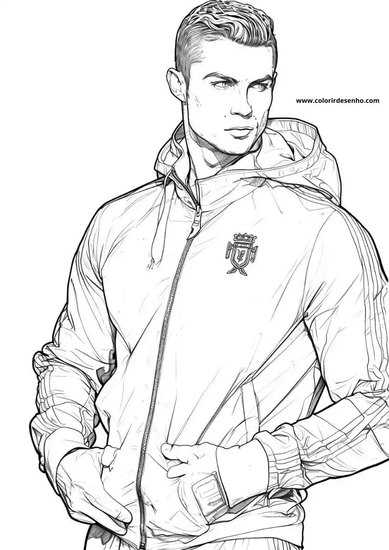 Cristiano Ronaldo Drawing For Kids To Color 2