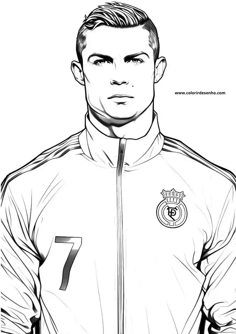 Cristiano Ronaldo Drawing For Kids To Color 3
