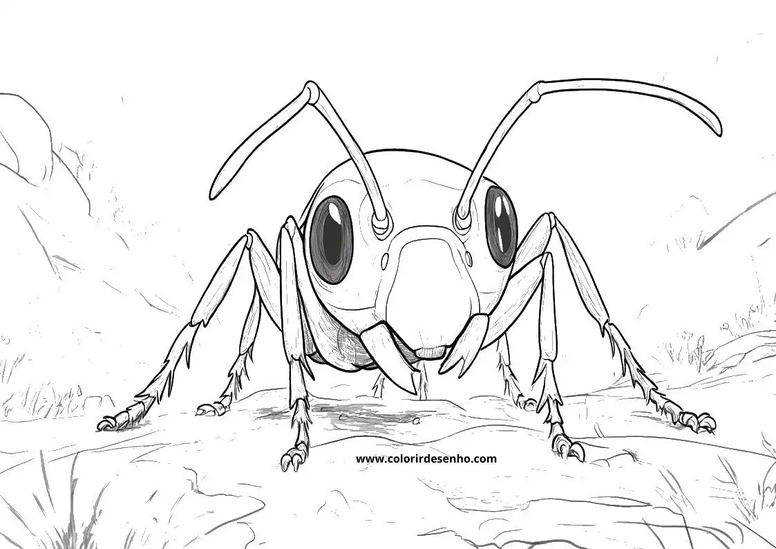 Cute Ant Coloring Pages 4