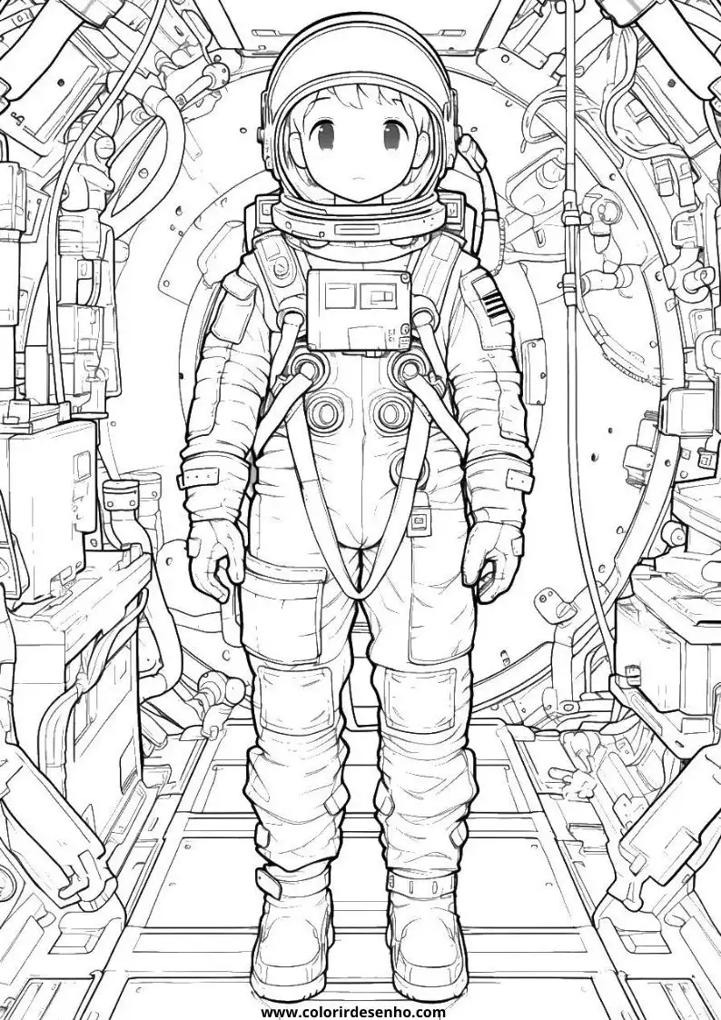 Cute Astronaut Coloring Pages 1