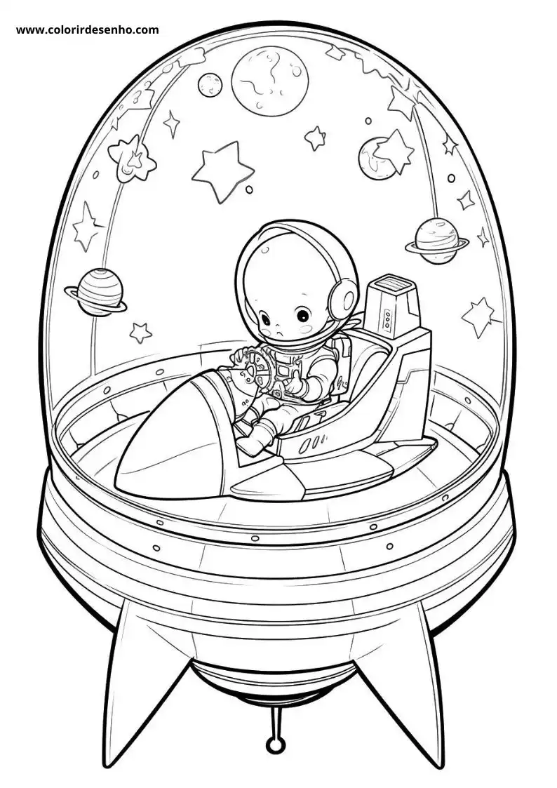 Cute Astronaut Coloring Pages 2