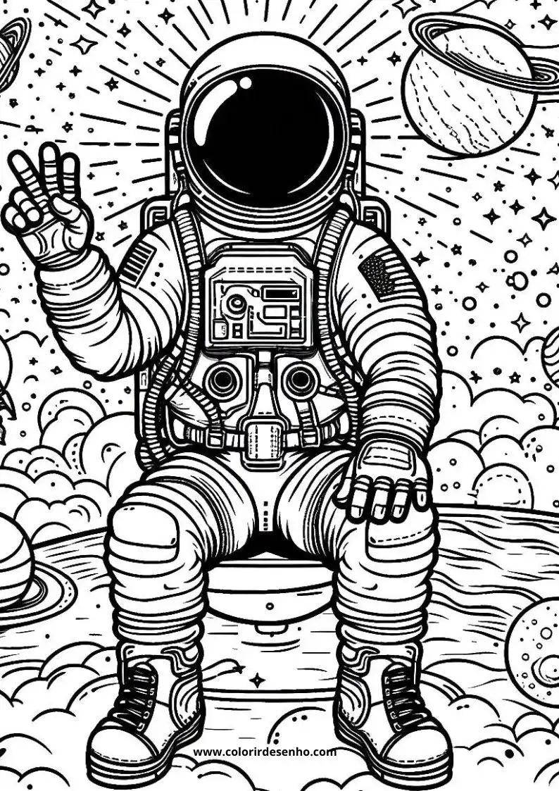 Cute Astronaut Coloring Pages 5