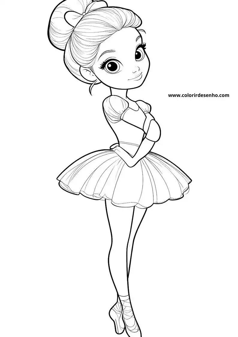 Cute Ballerina Coloring Pages 1