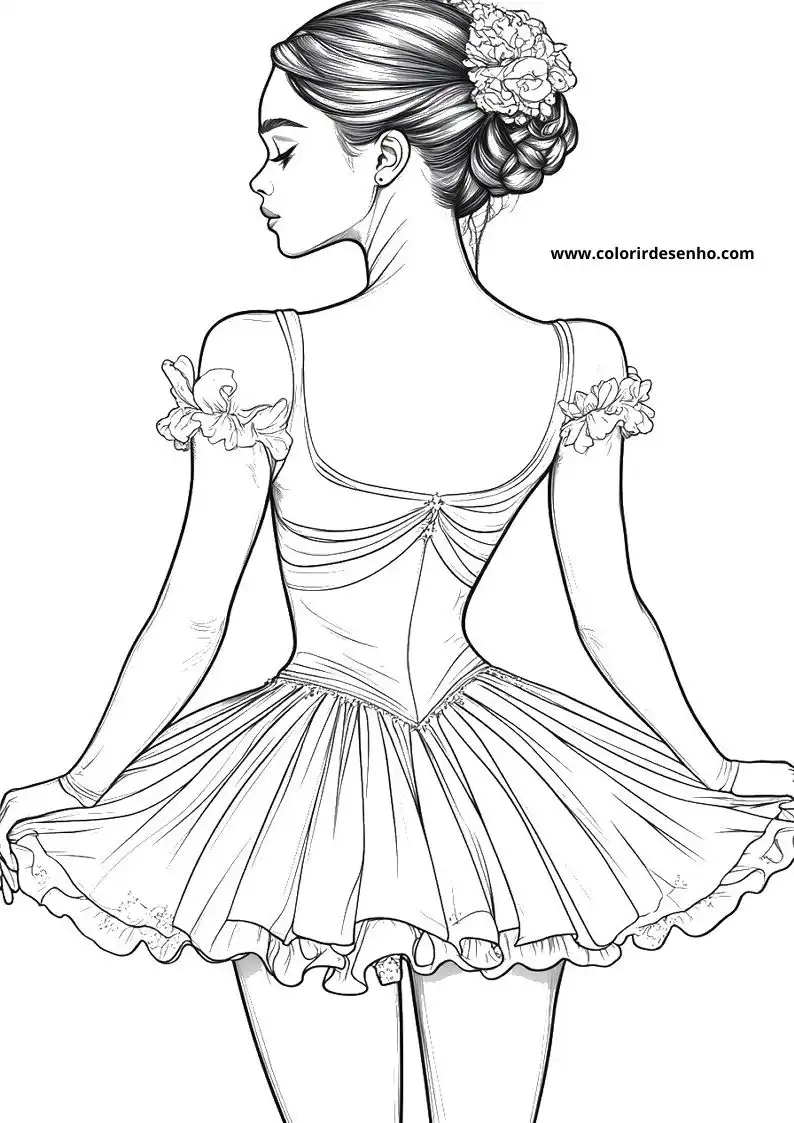 Cute Ballerina Coloring Pages 2