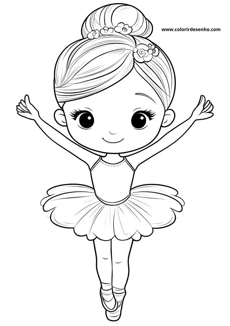 Cute Ballerina Coloring Pages 3