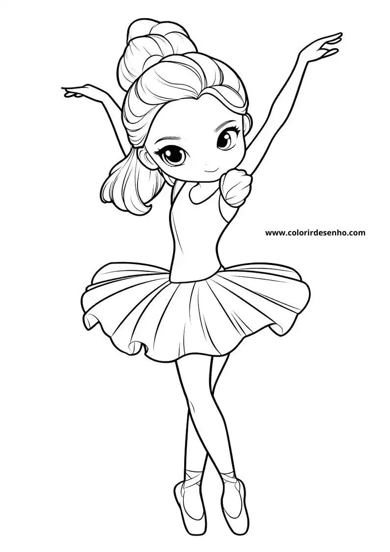 Cute Ballerina Coloring Pages 4