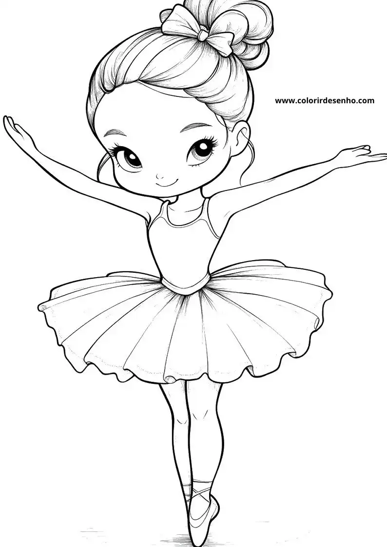 Cute Ballerina Coloring Pages 6