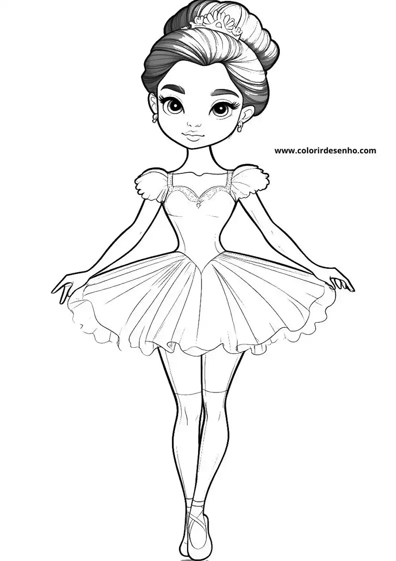 Cute Ballerina Coloring Pages 7