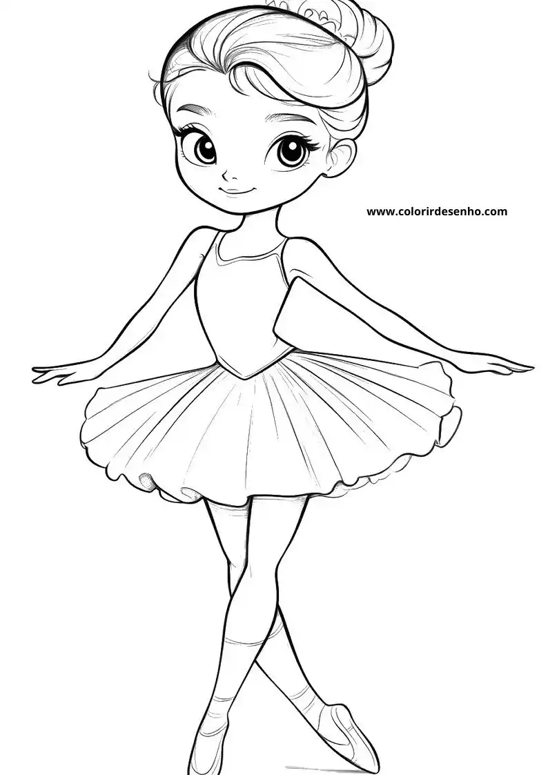 Cute Ballerina Coloring Pages 8