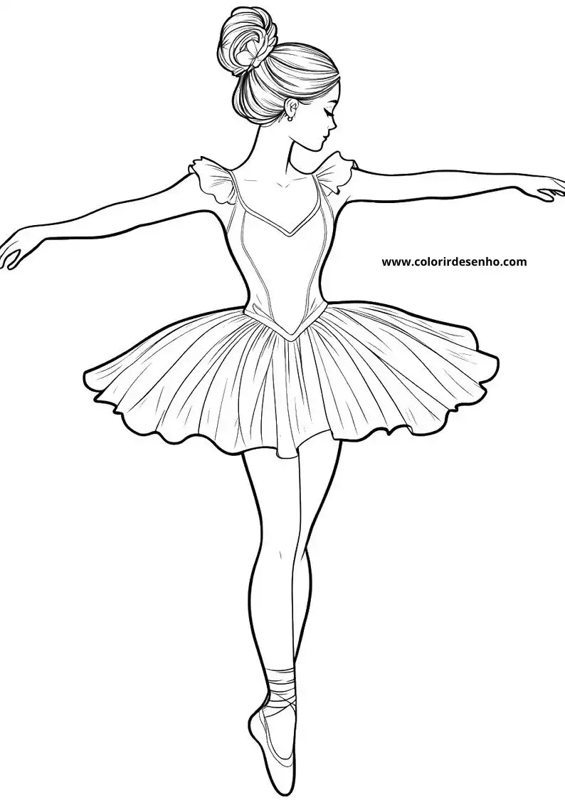 Cute Ballerina Coloring Pages 9