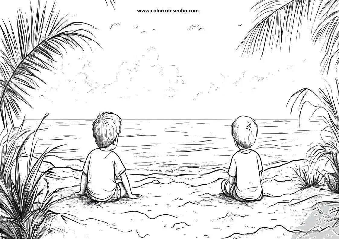 Cute Beach Coloring Pages 1