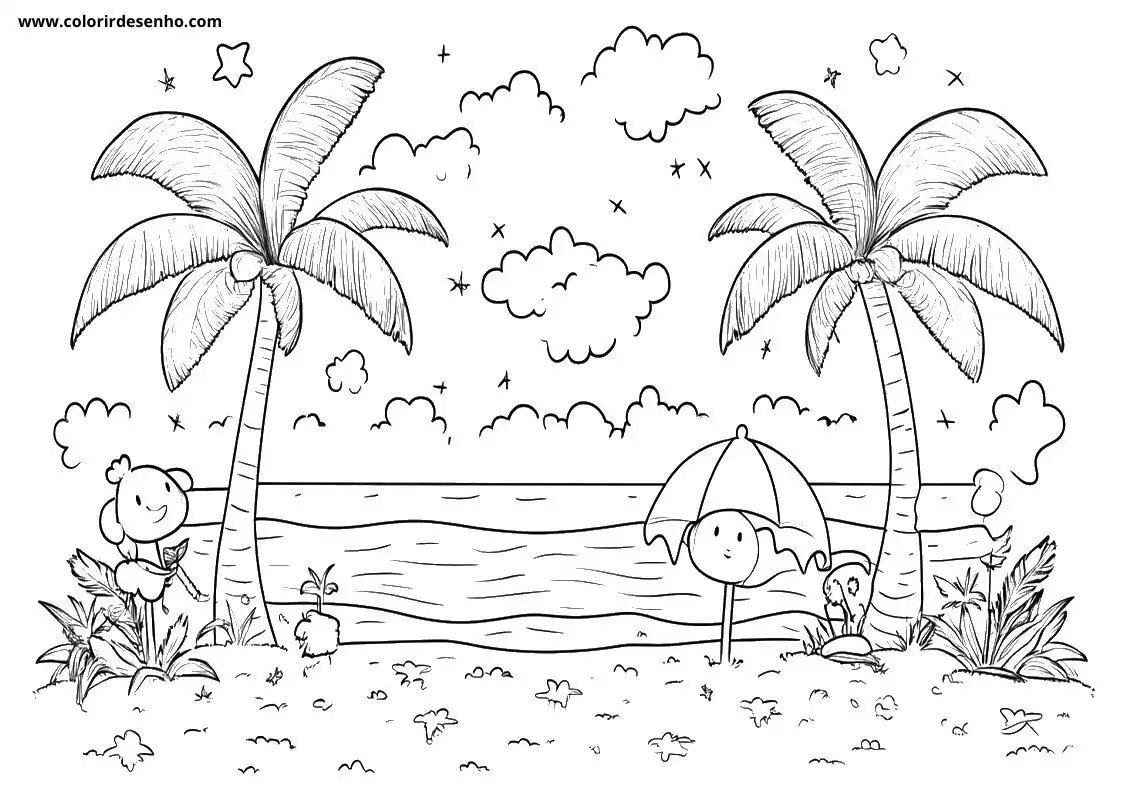 Cute Beach Coloring Pages 3