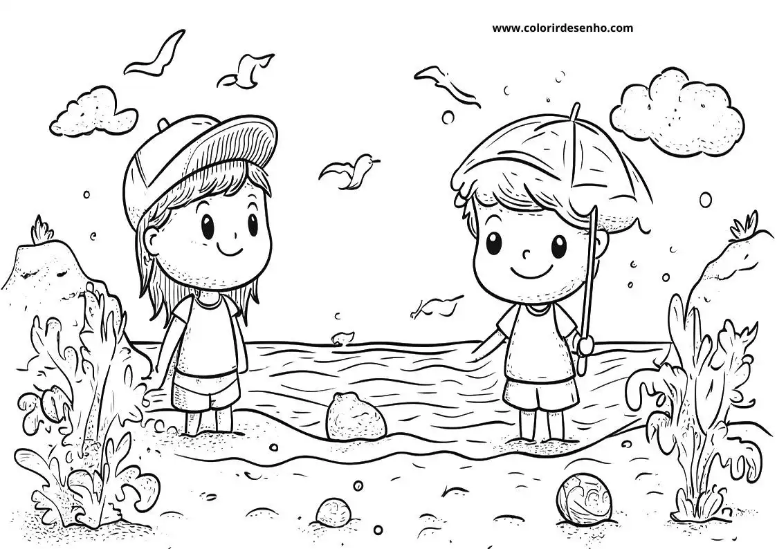 Cute Beach Coloring Pages 5
