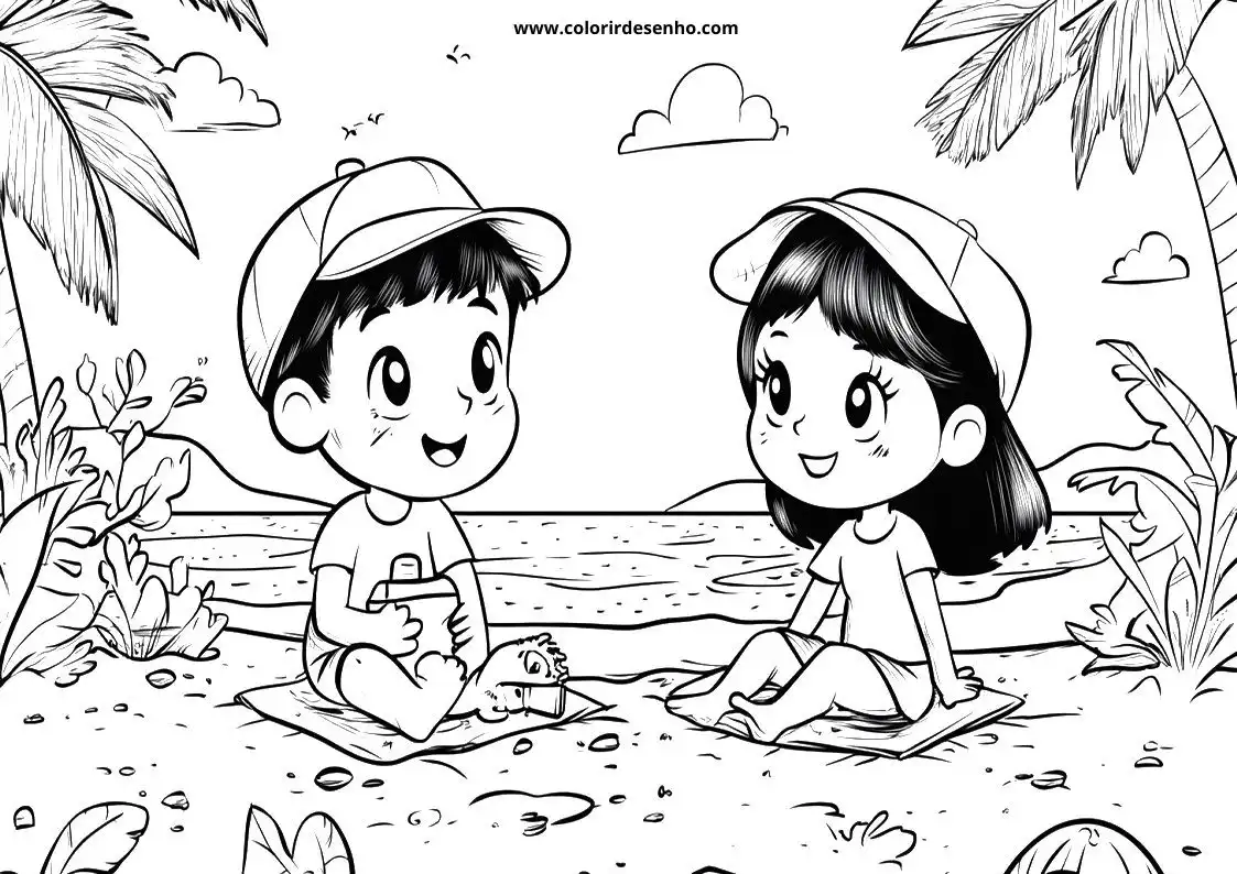 Cute Beach Coloring Pages 6
