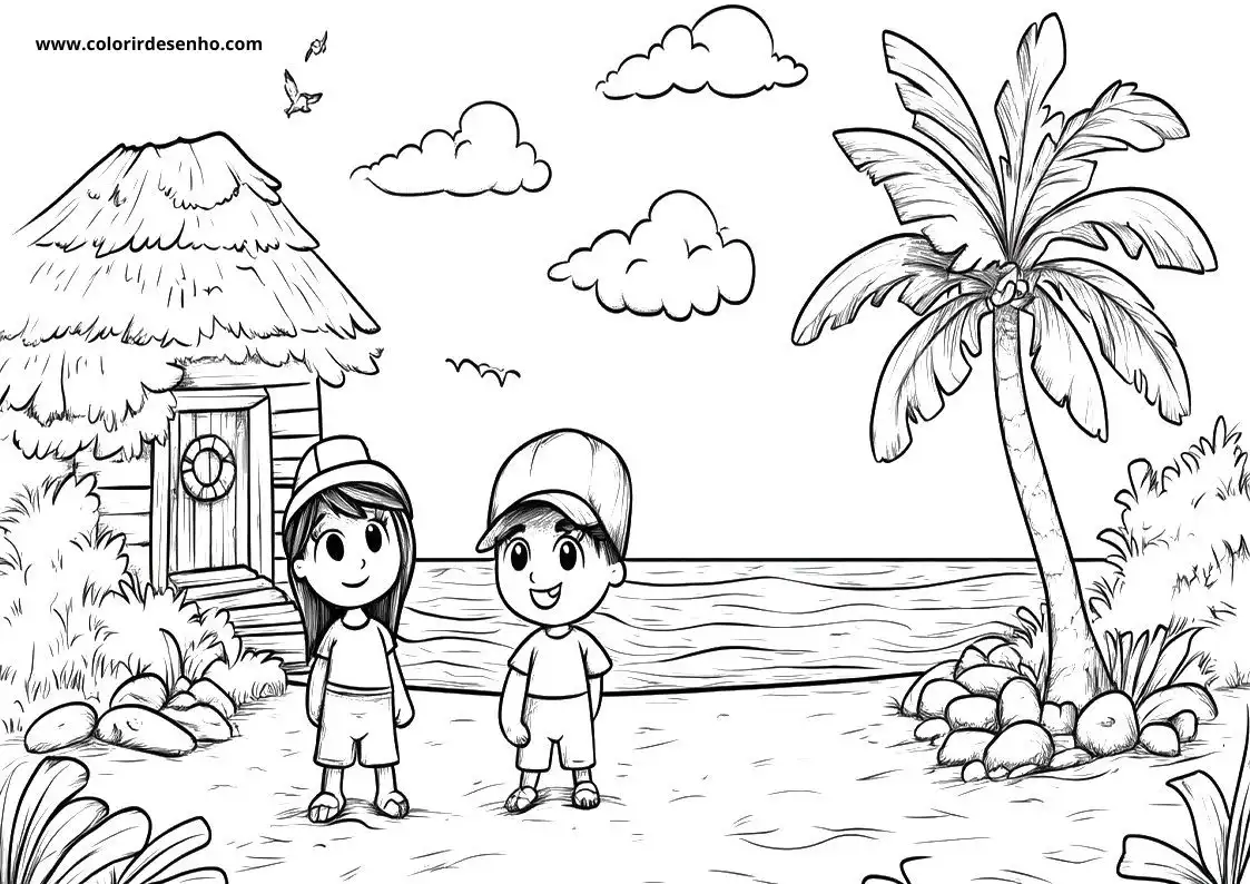 Cute Beach Coloring Pages 7