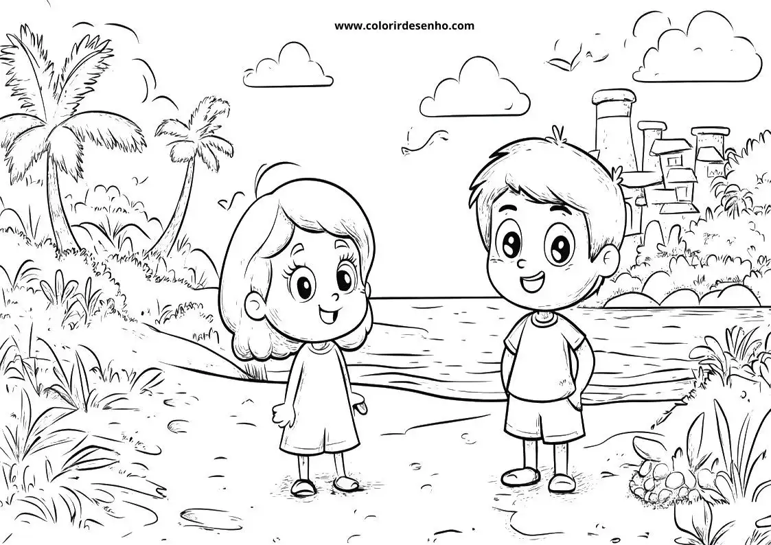 Cute Beach Coloring Pages 8